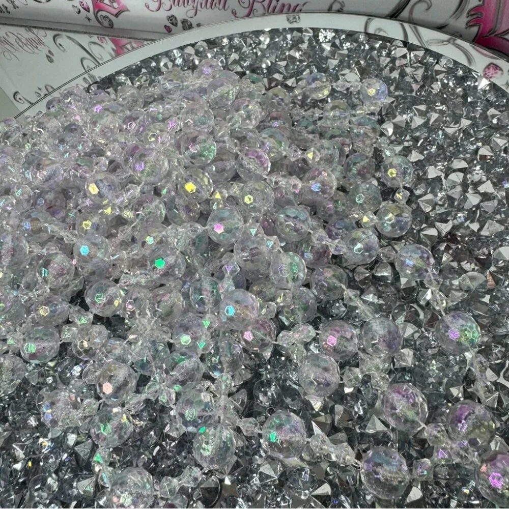 Crystal Beaded Garland 3 strings worth decor crystal shimmer holographic elegant
